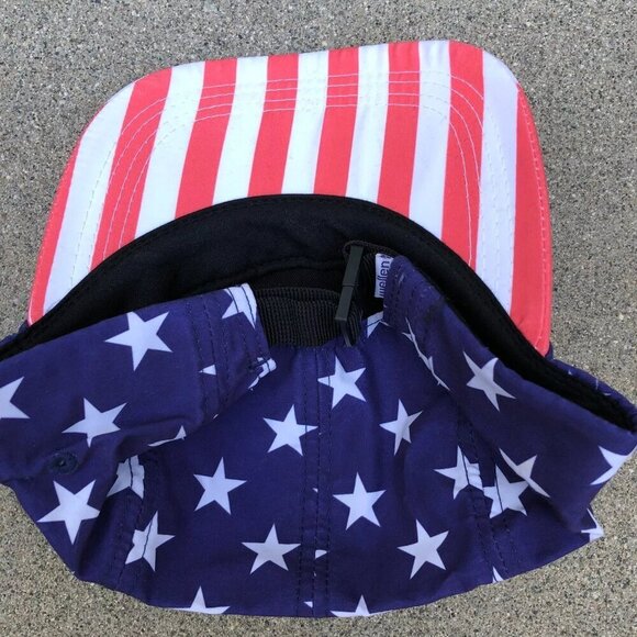 WELLEN USA 5 Panel USA America Hat Men's One Size Strapback Red White Blue Cap‌ - Picture 3 of 6